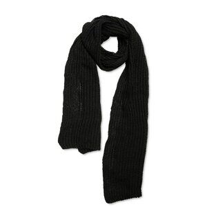 Style & Co Women's Black Solid Ribbed Muffler Scarf O/S (MSRP $30)